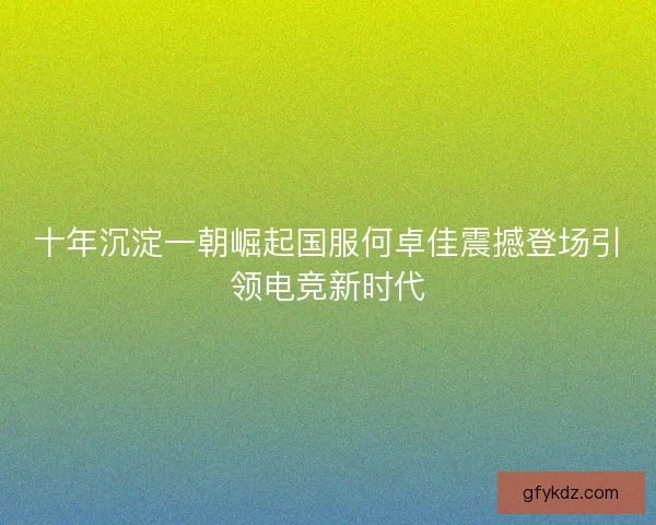 十年沉淀一朝崛起国服何卓佳震撼登场引领电竞新时代