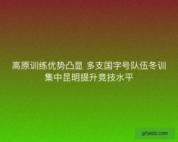 高原训练优势凸显 多支国字号队伍冬训集中昆明提升竞技水平